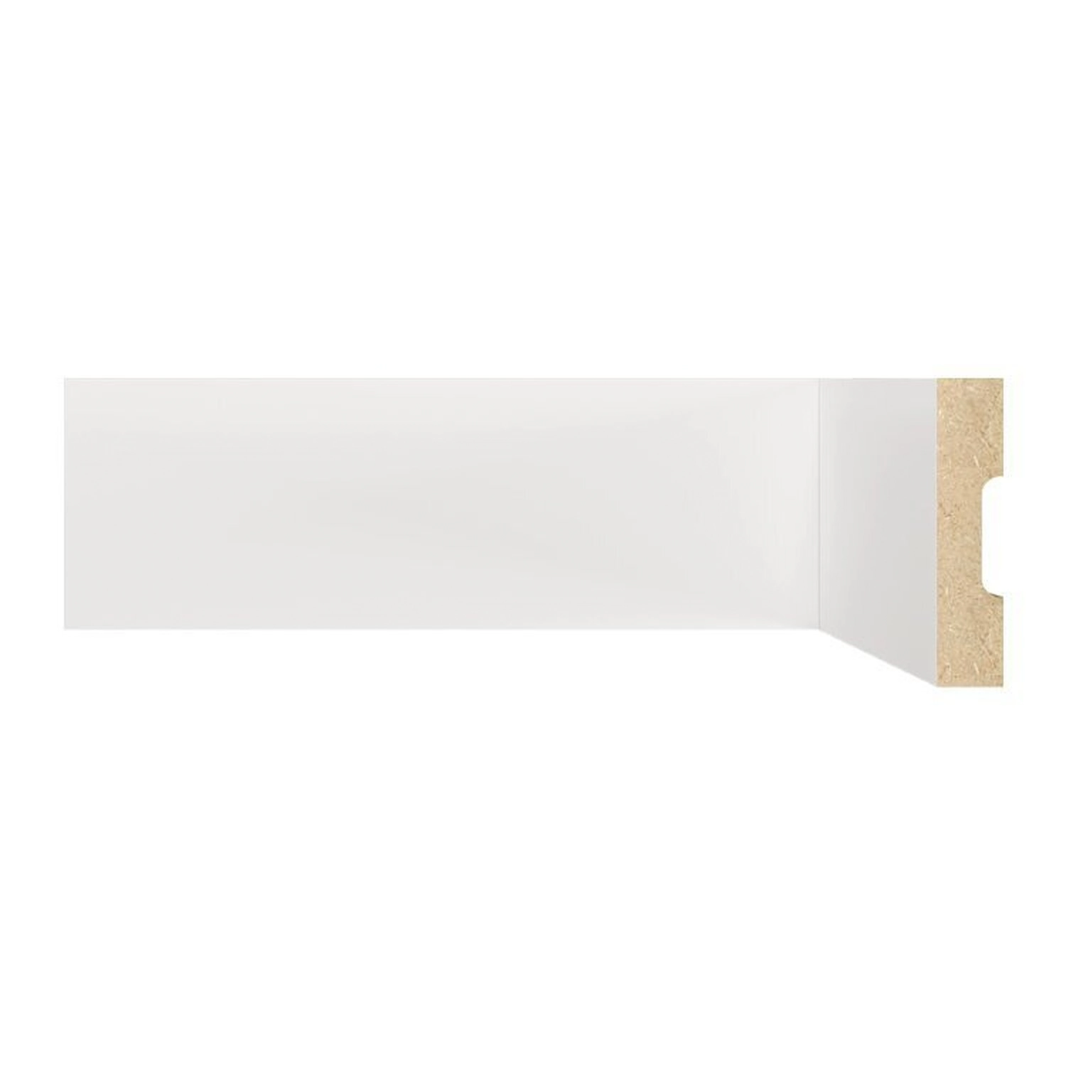 Kit Com 40 Barras Rodapé Mdf 701 15mmx7cmmetro Linear 90m  Branco Liso