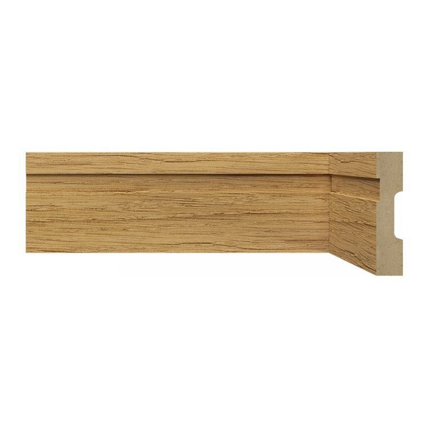Kit Com 40 Barras Rodapé Mdf 15mmx7cm 702metro Linear 90m  Nogueira Málaga Frisado
