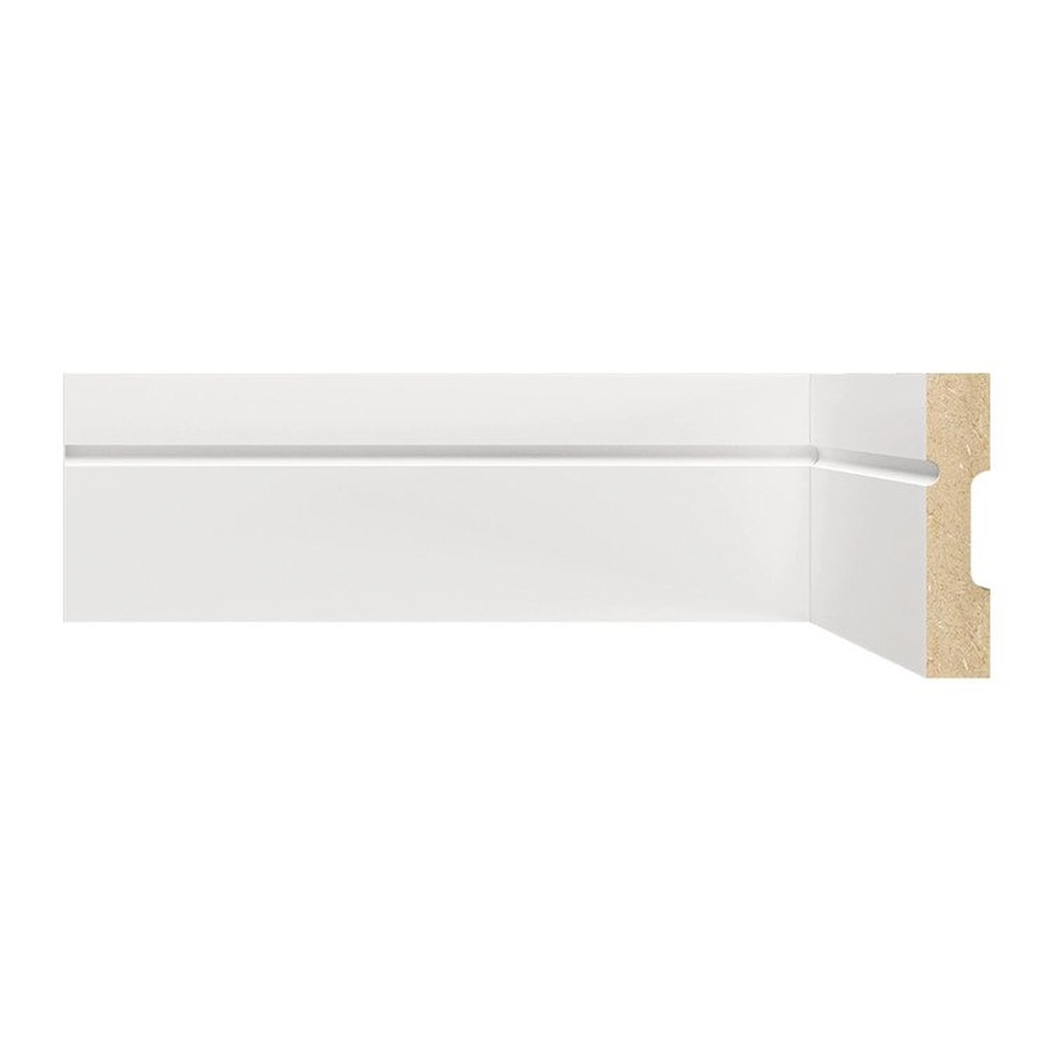 Kit Com 3 Barras Rodapé Mdf 703 15mmx7cm Metro Linear 7,2m  Branco