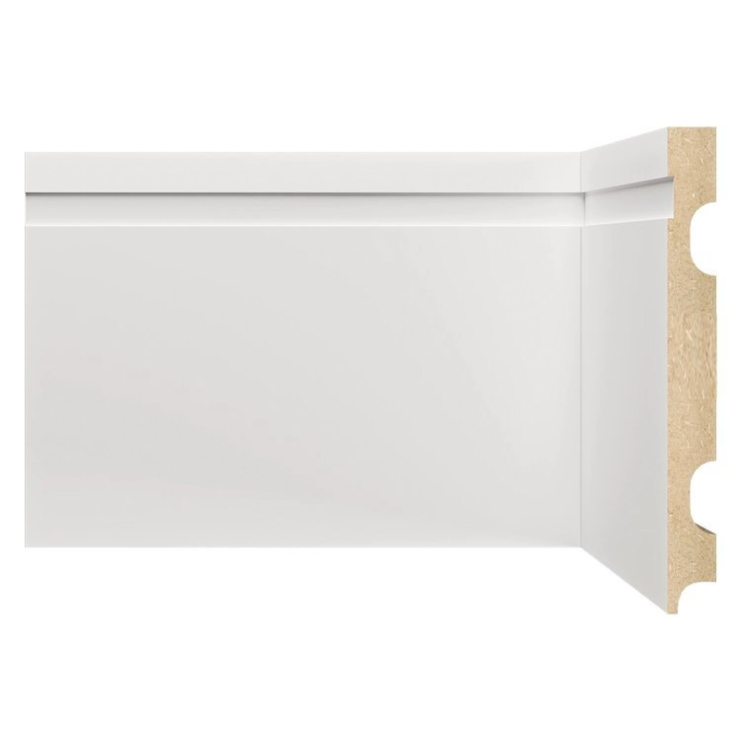 Kit Com 20 Barras Rodapé Mdf 1502 15mmx15cm Metro Linear 48m Branco Frisado