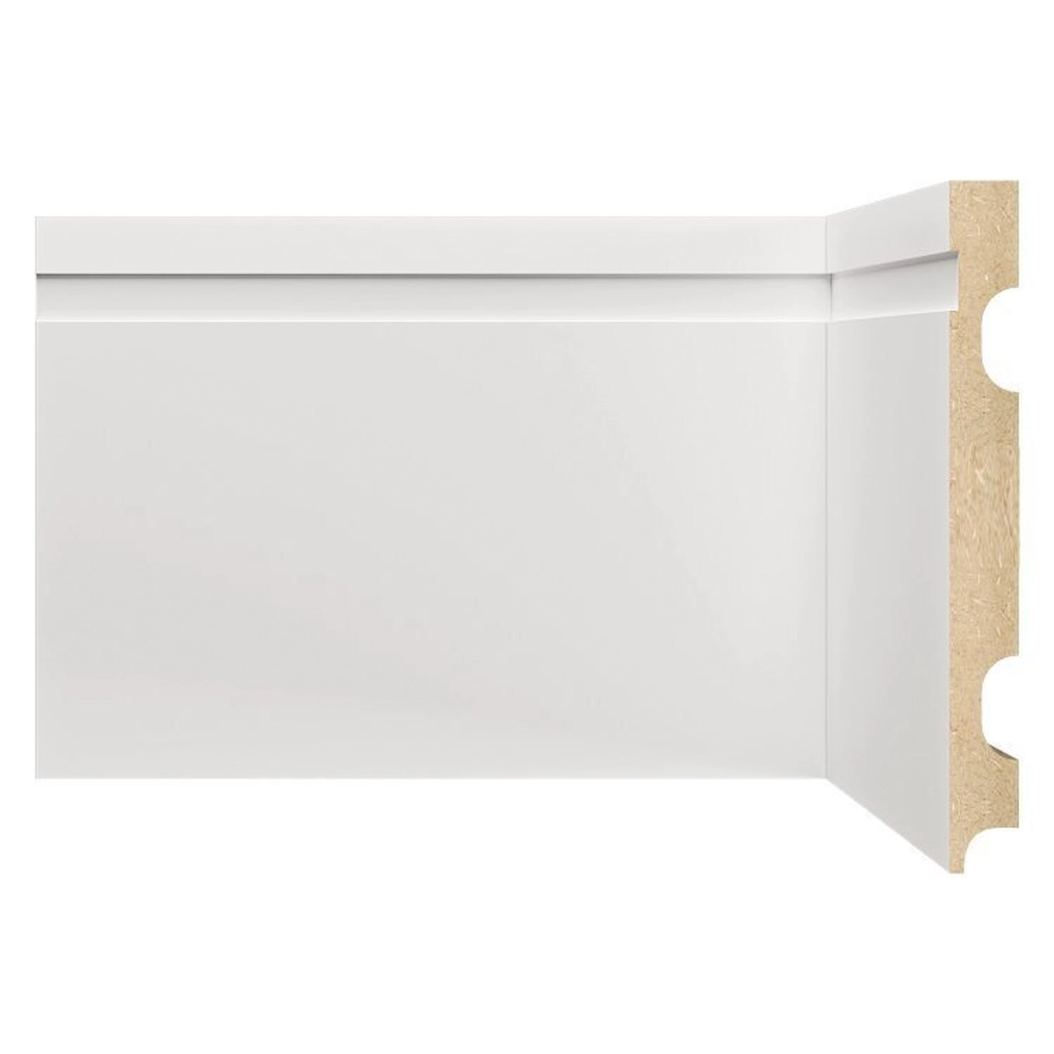 Kit Com 40 Barras Rodapé Mdf 1502 15mmx15cmmetro Linear 96m  Branco Frisado