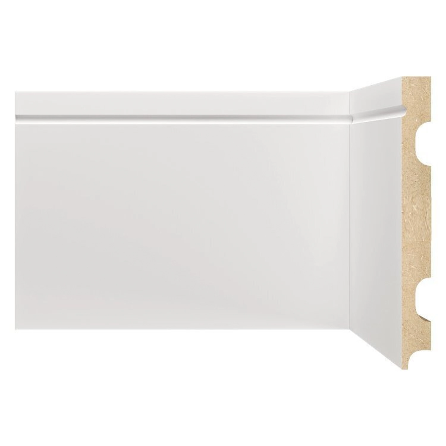 Kit Com 3 Barras Rodapé Mdf 1503 15mmx15cm Metro Linear 7,2m Branco