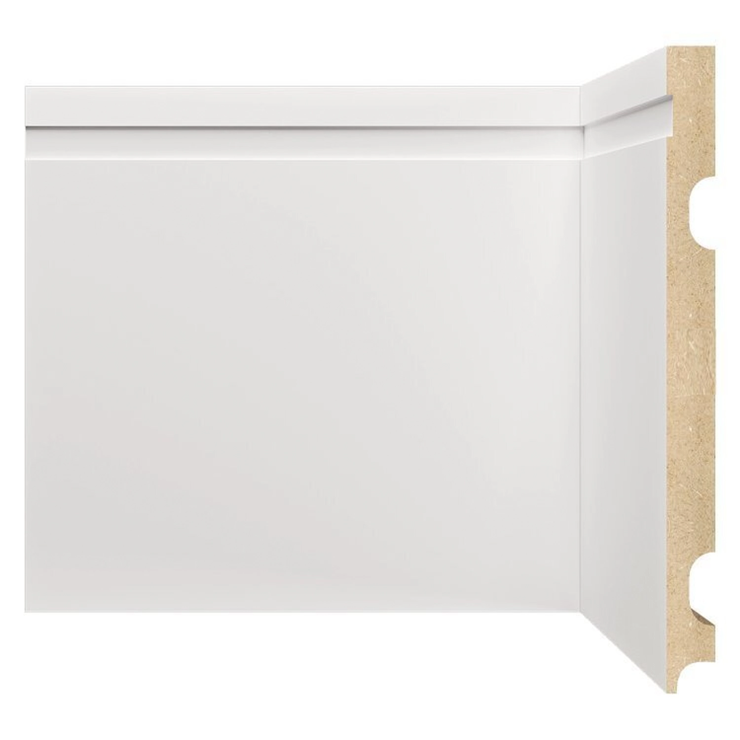 Kit Com 10 Barras Rodapé Mdf 2002 15mmx20cm Metro Linear 24m  Branco Frisado