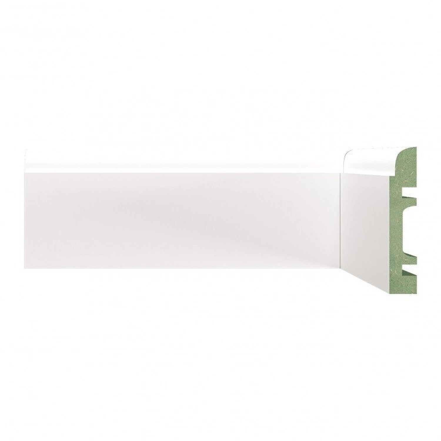 Kit Rodapé De Mdf 15 Barras Lisas De 8cm X 2,40m Rende 36 Metros Moldufama Branco Liso