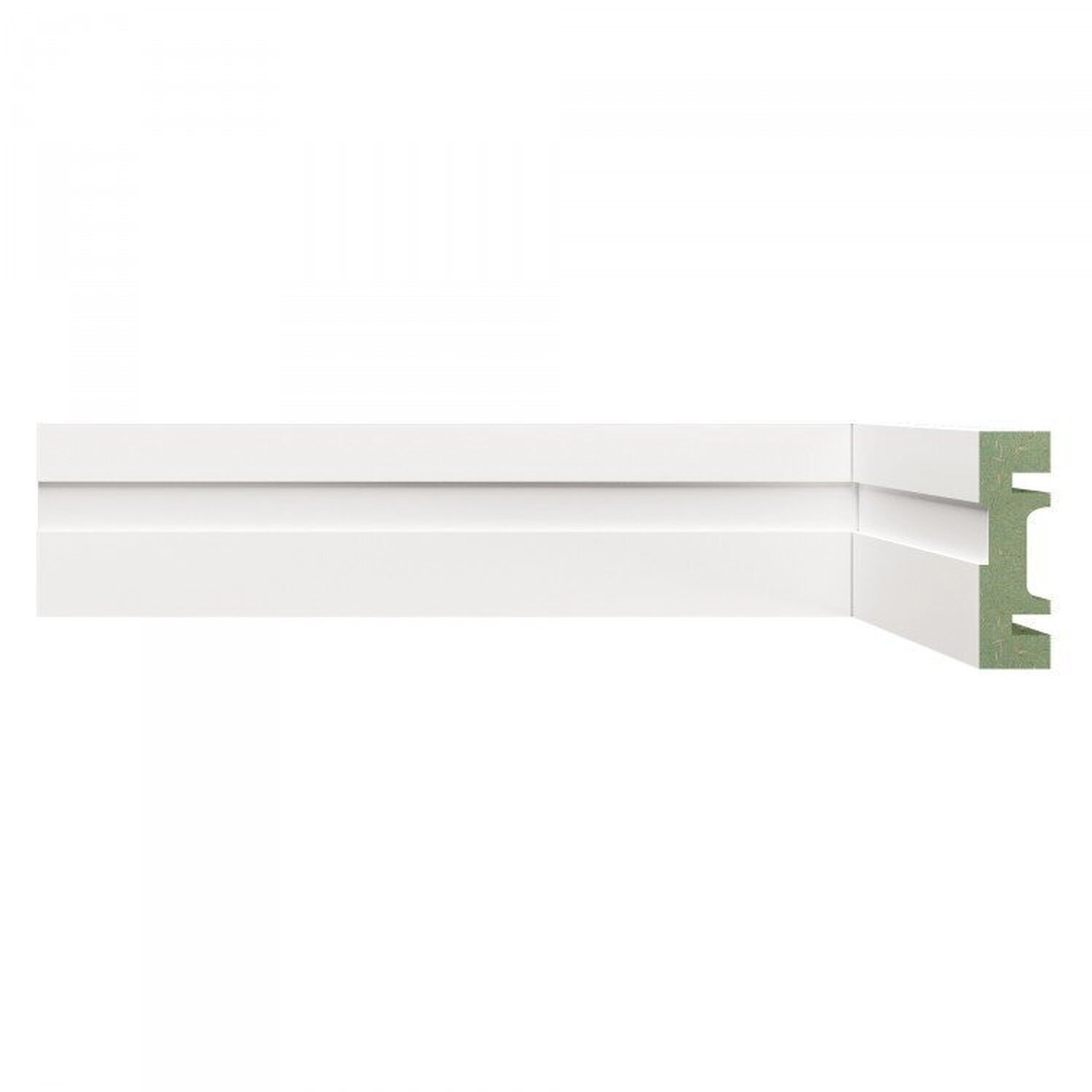 Kit Rodapé De Mdf 10 Barras Frisadas De 5cmx2,40m Rende 24 Metros Branco