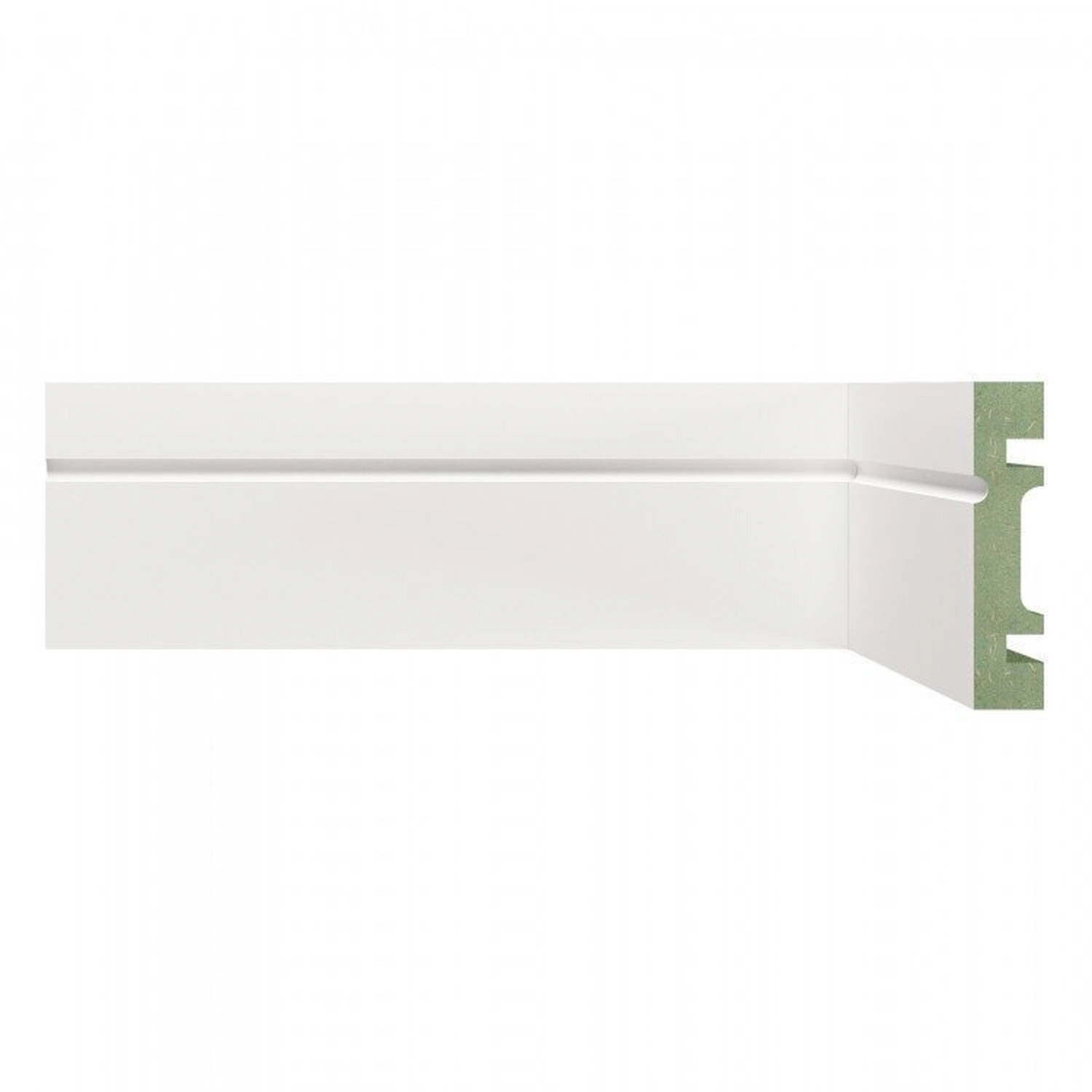 Kit Rodapé De Mdf 15 Barras Frisadas De 7cmx2,40m Rende 36 Metros Branco