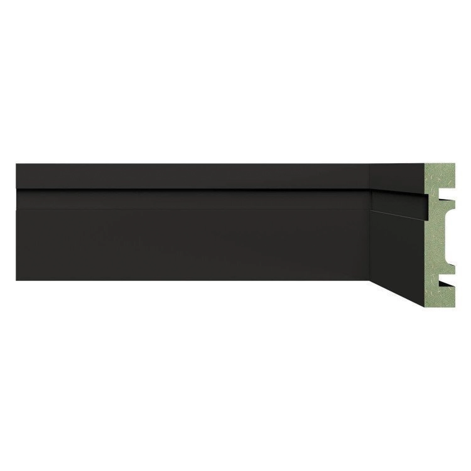 Kit Rodapé De Mdf 5 Barras Frisadas De 7cmx2,40m Rende 12 Metros Preto Frisado