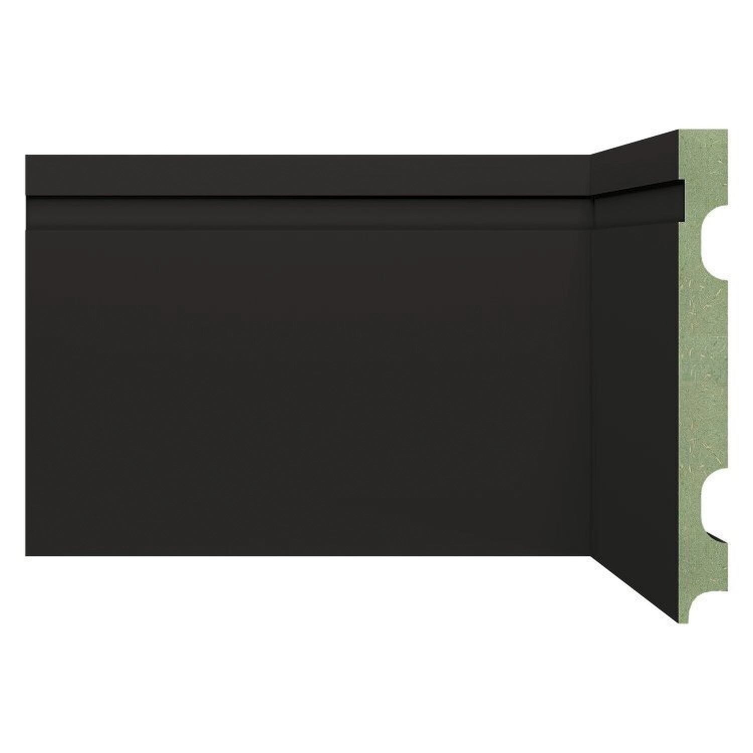 Kit Rodapé De Mdf 3 Barras Frisadas De 15cmx2,40m Rende 7,2 Metros Preto Frisado