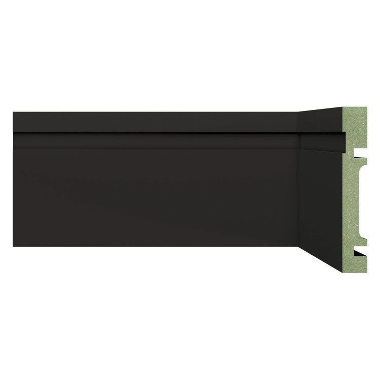 Kit Rodapé De Mdf 15 Barras Frisadas De 10cmx2,40m Rende 36 Metros Preto