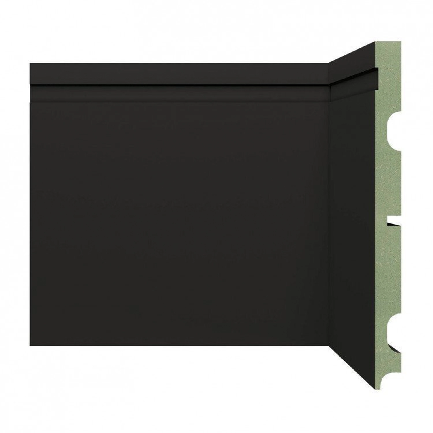 Kit Rodapé De Mdf 5 Barras Frisadas 20cmx2,40m Rende 12 Metros Preto Frisado
