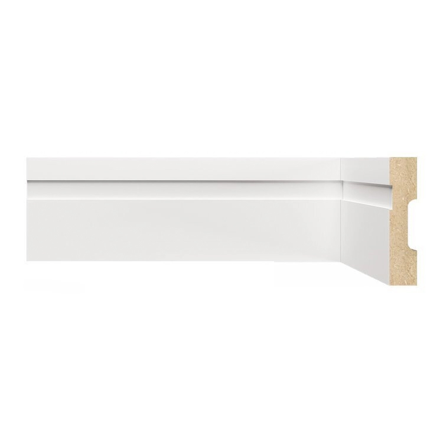 Kit Com 10 Barras Rodapé Mdf 702 15mmx7cmmetro Linear 18m  Branco Frisado