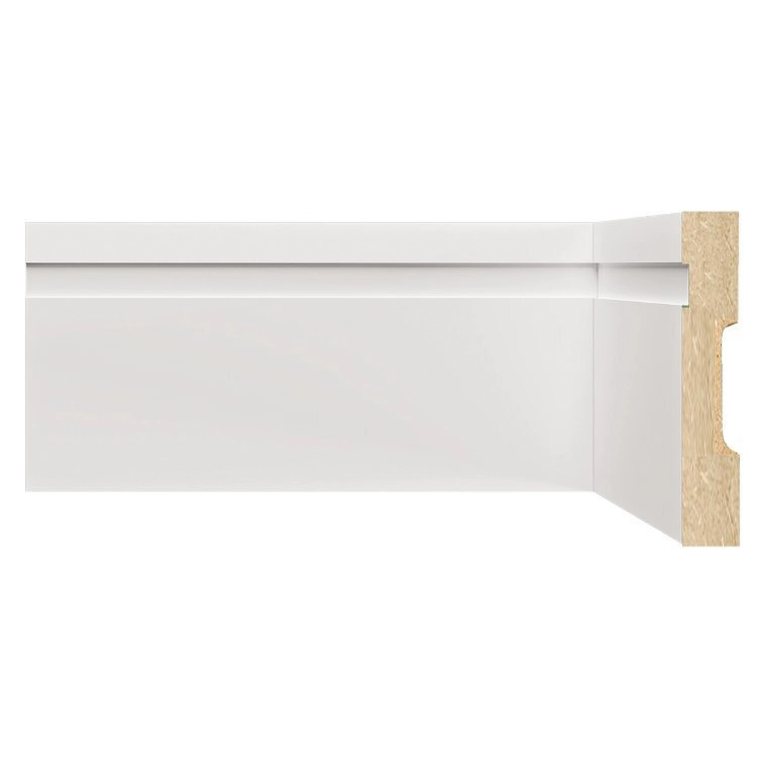 Kit Com 20 Barras Rodapé Mdf 1002 15mmx10cmmetro Linear 36m Branco Frisado