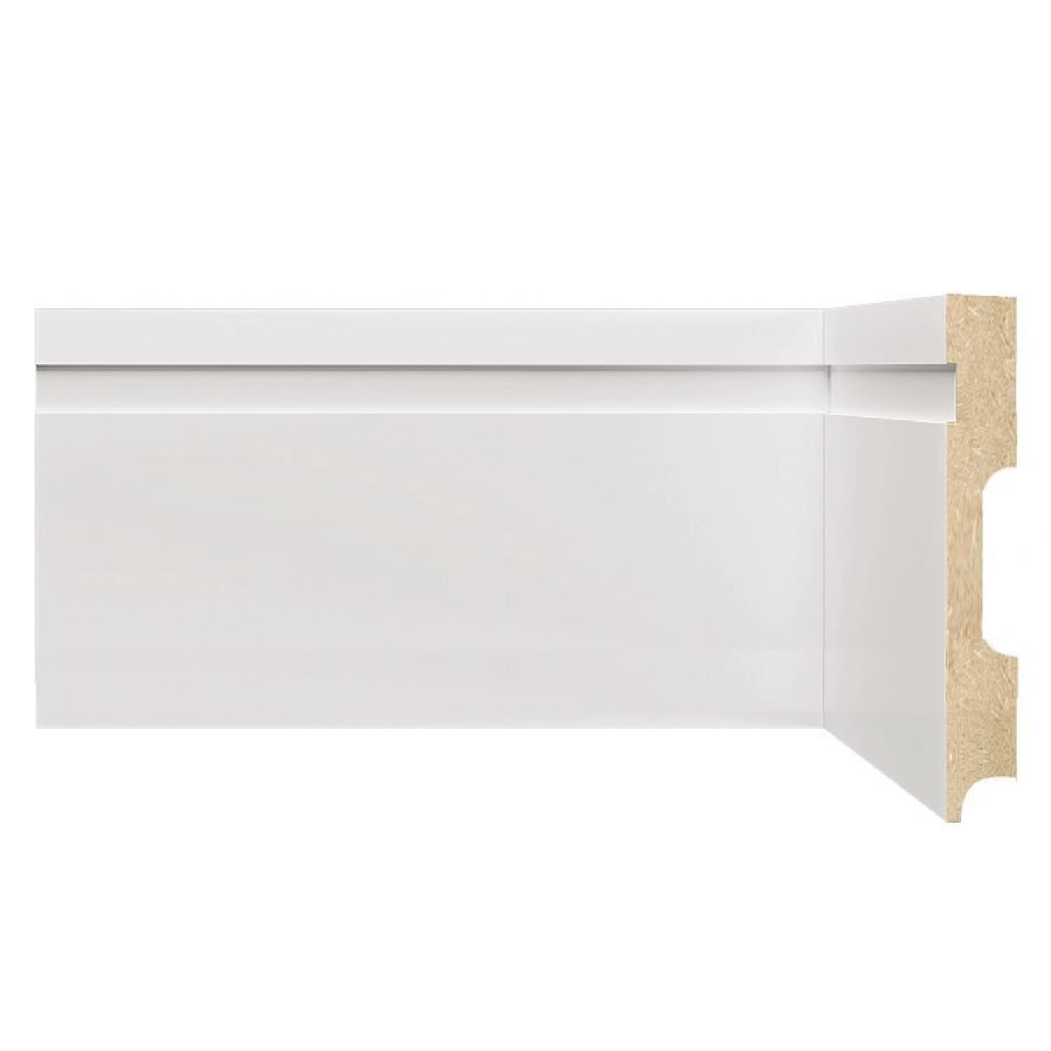 Kit Com 15 Barras Rodapé De Mdf 12cmx15mmx2,40m Com Friso 1202 36m  Branco Frisado