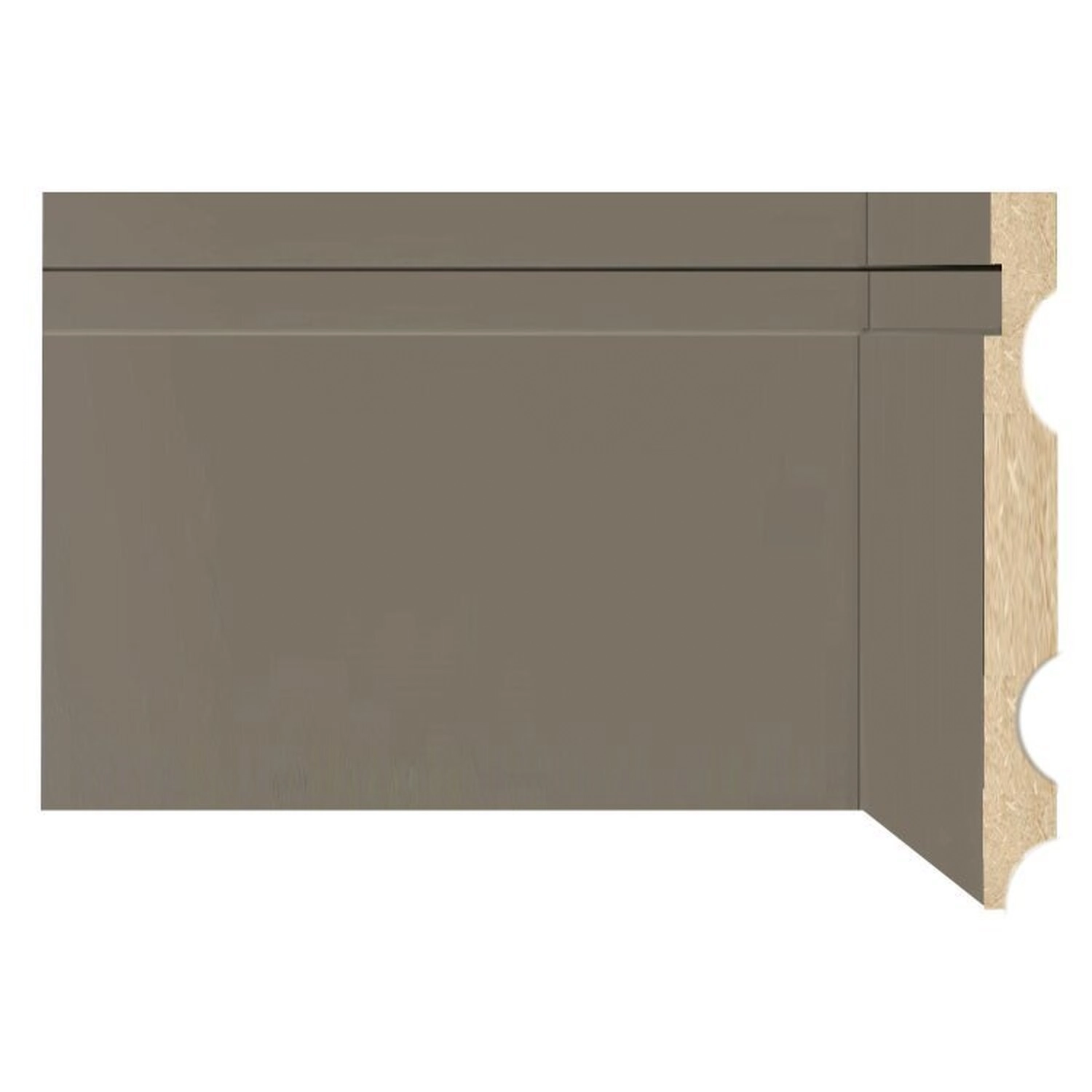 Kit Com 10 Barras Rodapé De Mdf 15cmx15mmx2,40m Com Friso 1502 24m Cinza Frisado