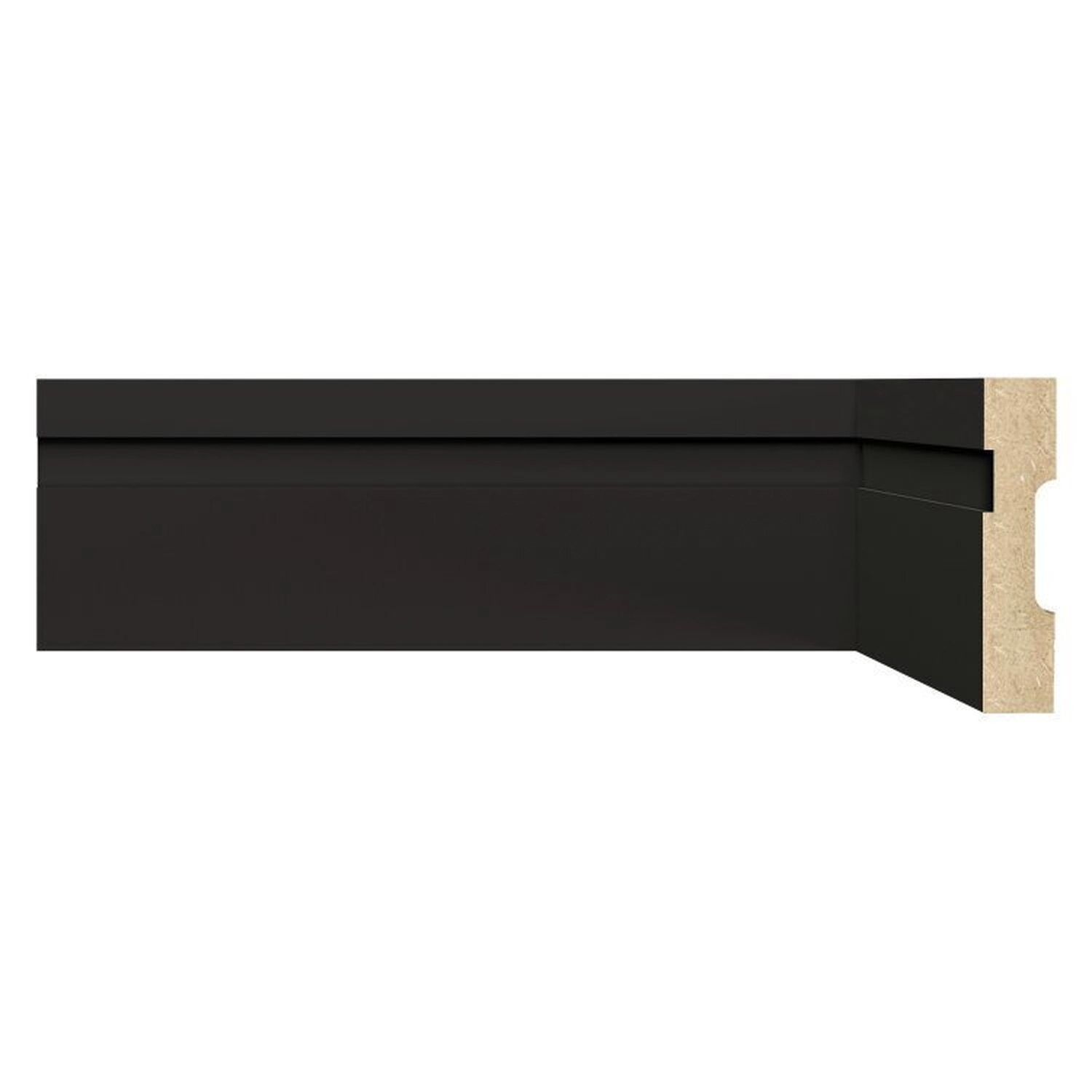 Kit Com 15 Barras Rodapé De Mdf 7cmx15mmx2,40m Com Friso 702 36m Preto Frisado