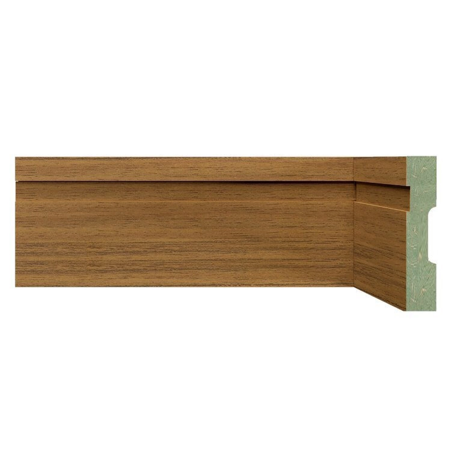 Kit Rodapé De Mdf 15 Barras Frisadas De 10cm X 2,40m Rende 36 Metros Moldufama  Cedro