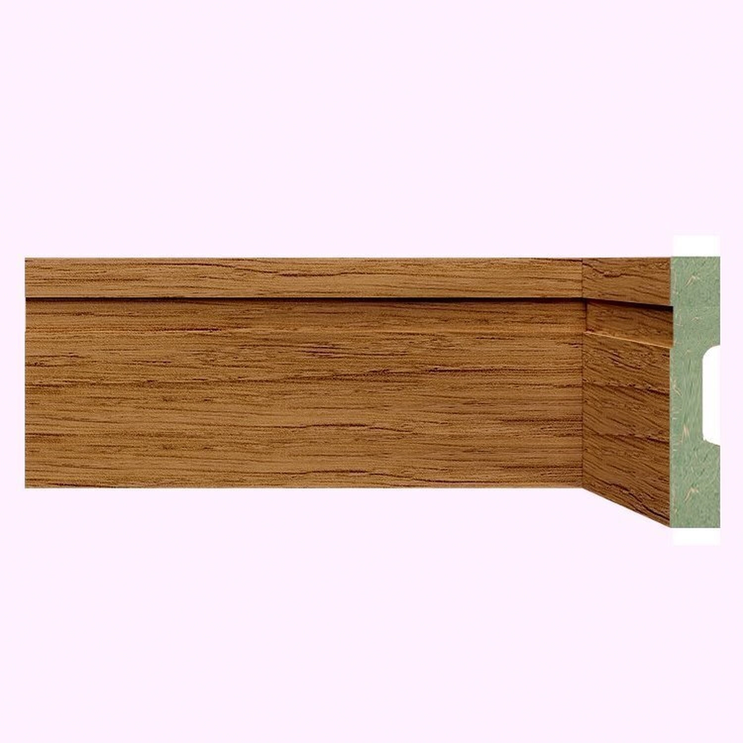 Kit Rodapé De Mdf 5 Barras Frisadas De 10cmx2,40m Rende 12m Nogueira Málaga Frisado