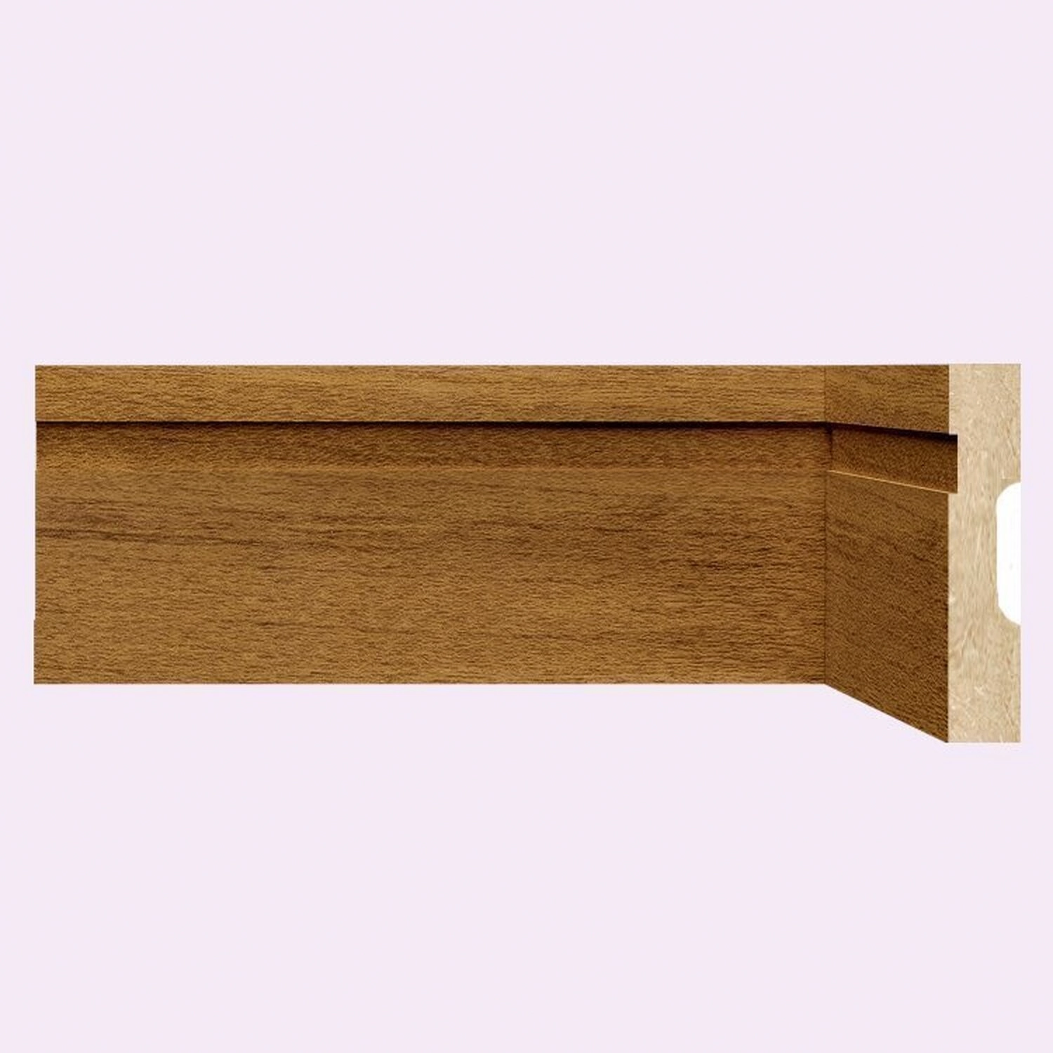 Kit Com 3 Barras Rodapé De Mdf 10cmx15mmx2,40m Com Friso 1002 7,2m Turim Frisado