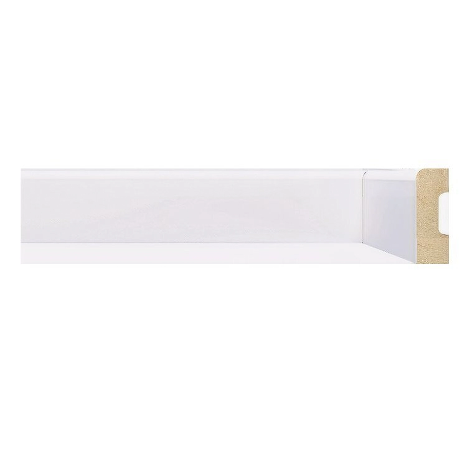Kit Com 10 Barras Rodapé De Mdf 5cmx15mmx2,40m Liso 500 24m Branco Liso