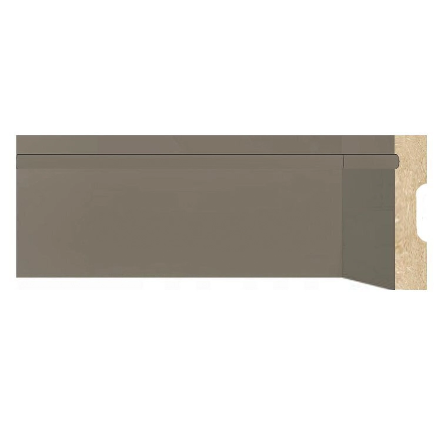 Kit Com 10 Barras Rodapé De Mdf 5cmx15mmx2,40m Com Friso 1003 24m Cinza