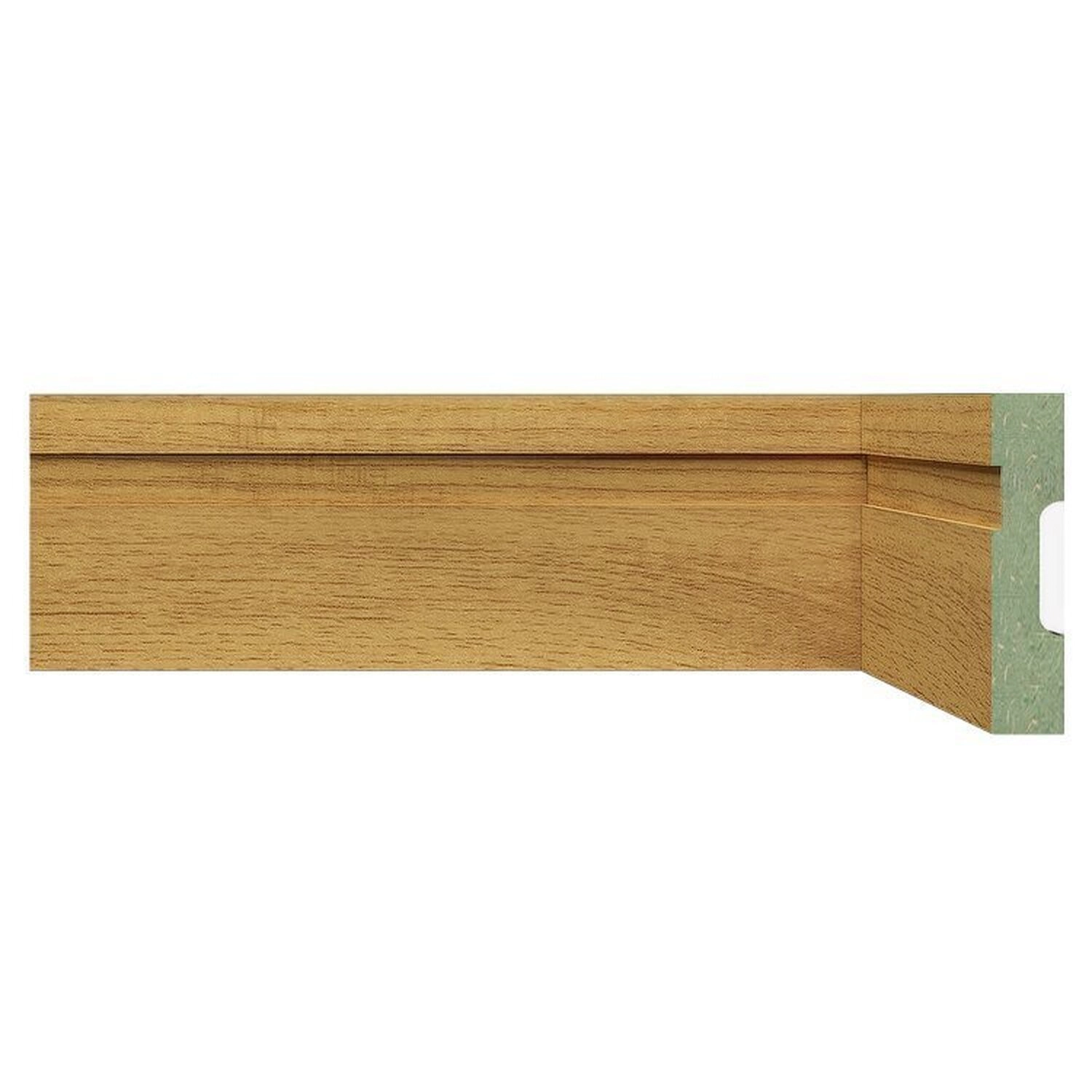 Kit Rodapé De Mdf 15 Barras Frisadas De 7cm X 2,40m Rende 36 Metros Moldufama Carvalho Prime