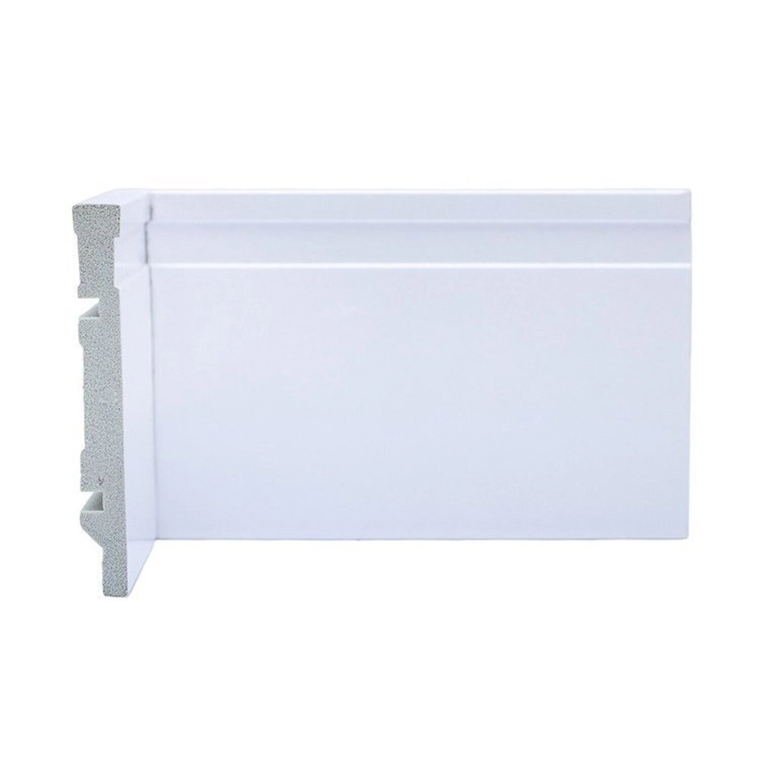 Kit Com 10 Barras Rodapé De Poliestireno 12cmx15mm Frisado 24m Branco