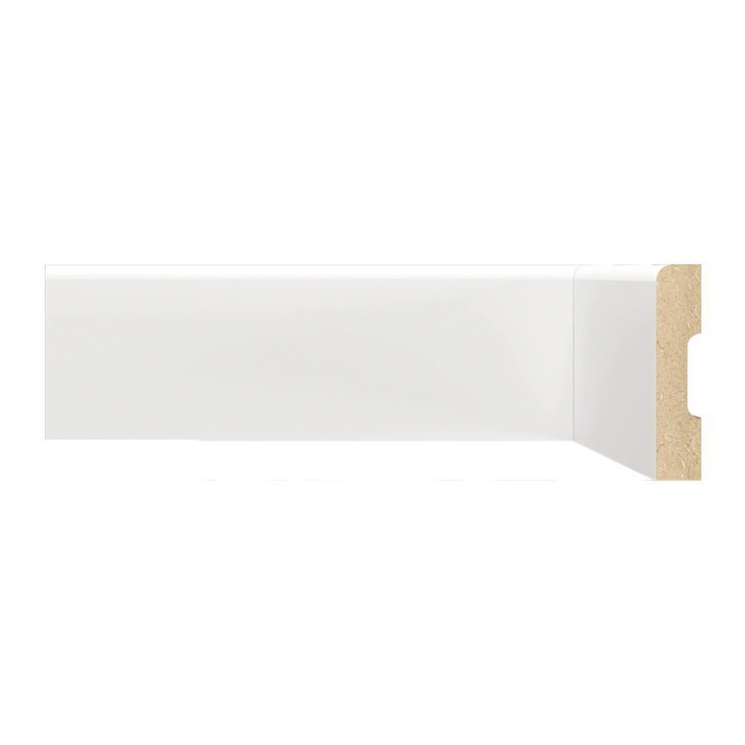 Kit Com 3 Barras Rodapé Mdf 700 15mmx7cmmetro Linear 7,2m  Branco Liso