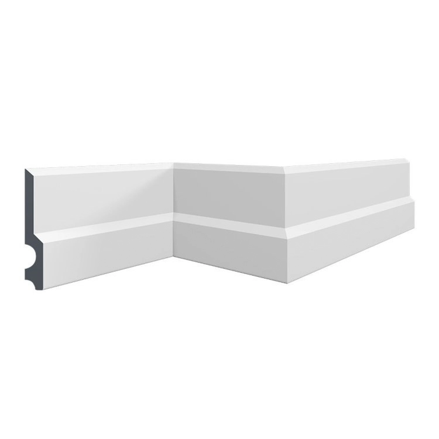 Kit 30m Linear Rodapé Perfil De Poliestireno Cf14 Branco