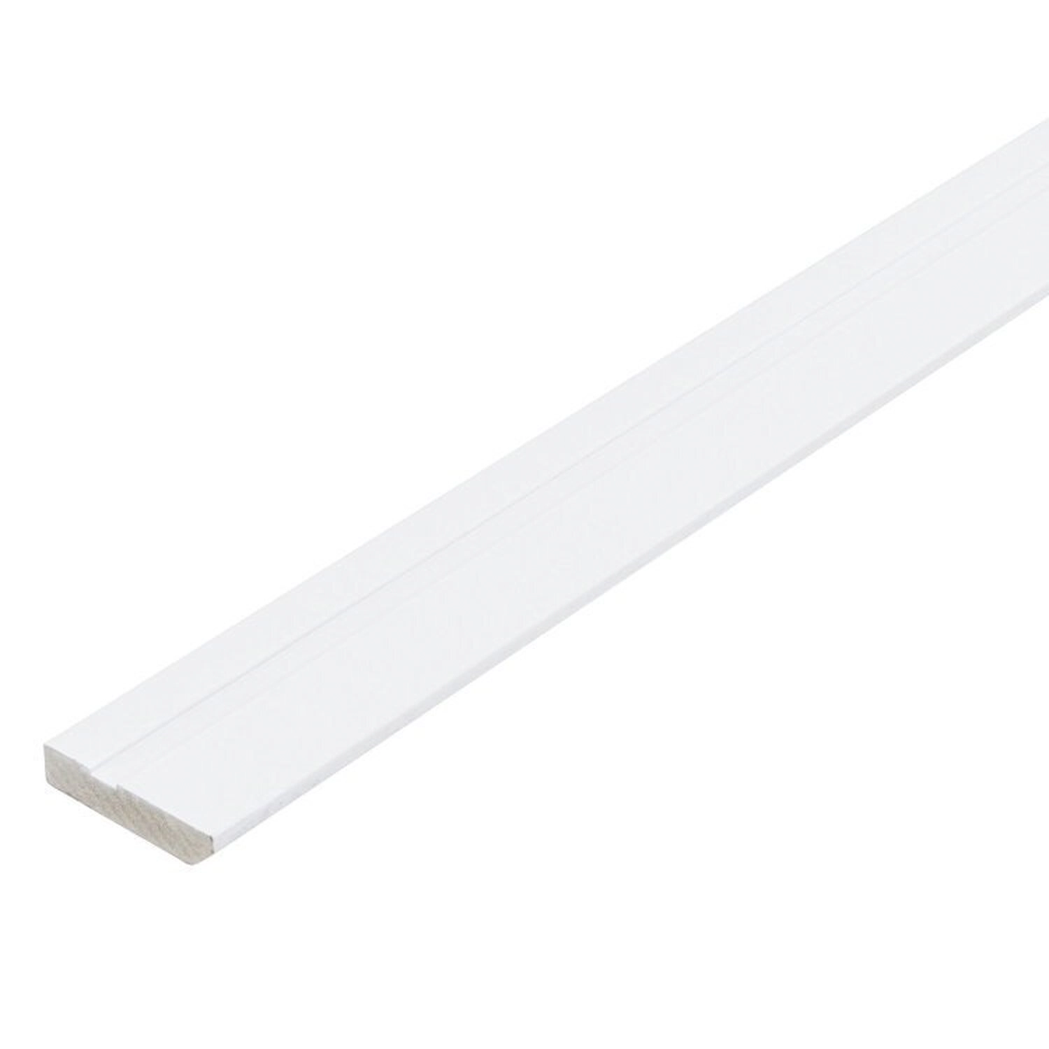 Kit Com 10 Barras Rodapé De Mdf 7cmx15mmx1.85m Revestido Frisado 18,5m Branco
