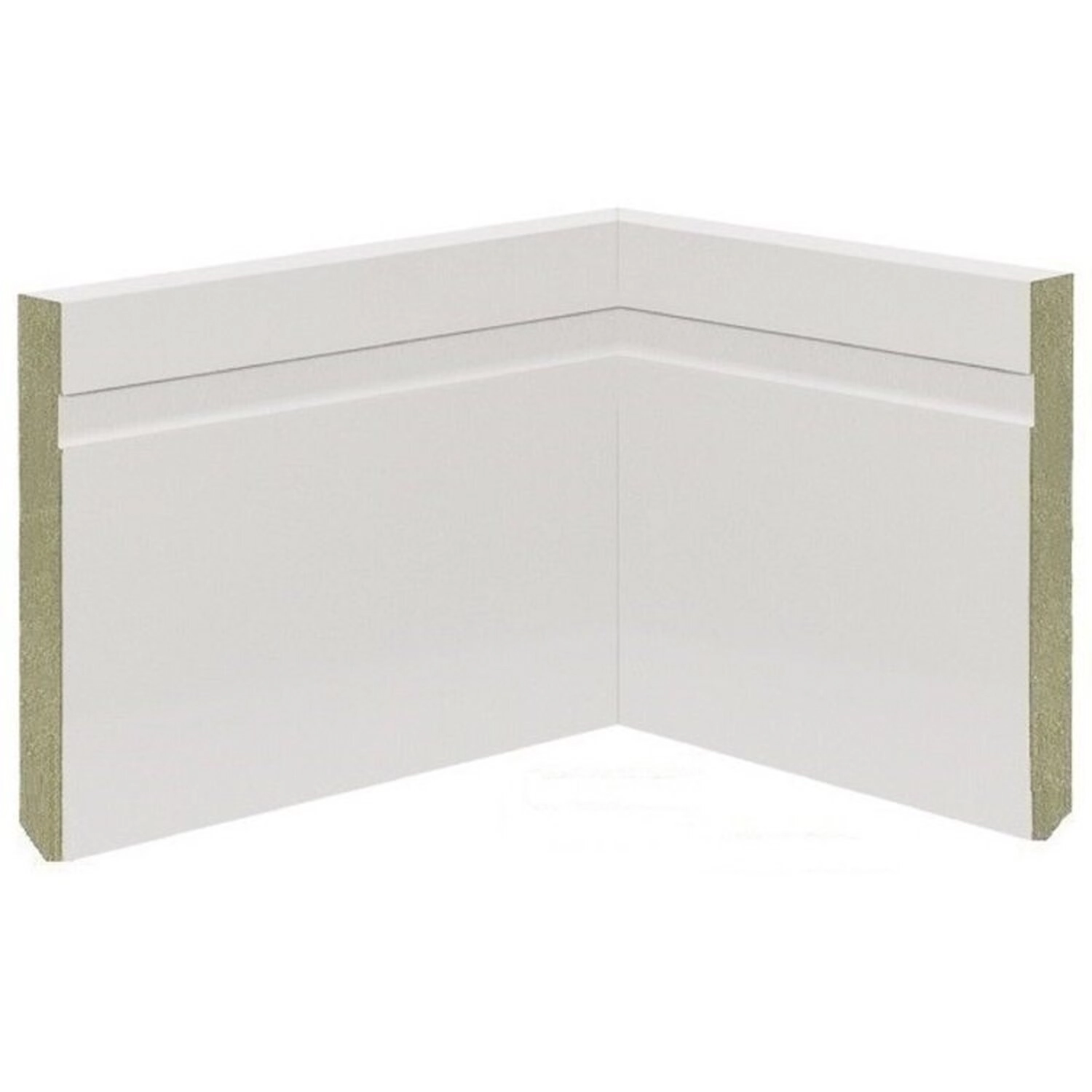 Kit Com 15 Barras Rodapé De Mdf 15cmx15mmx2.20mmdf Revestido Frisado 33m Branco