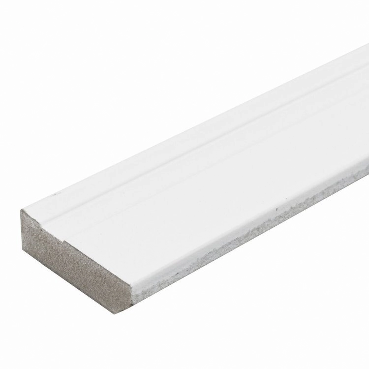 Kit Com 15 Barras Rodapé De Mdf 5cmx15mmx2.20m Revestido Frisado 33m Branco
