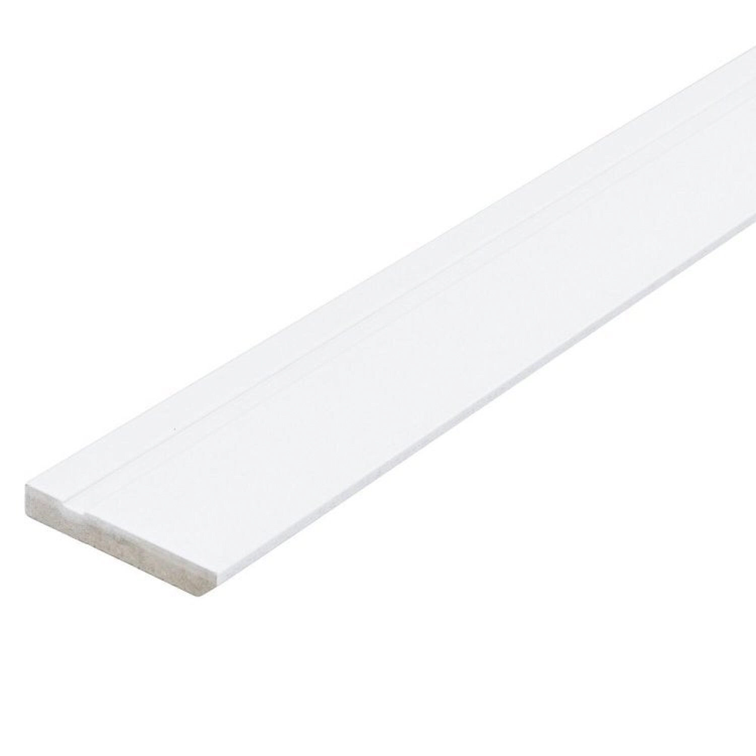 Kit Com 20 Barras Rodapé De Mdf 10cmx15mmx2.20m Revestido Frisado 44m Branco