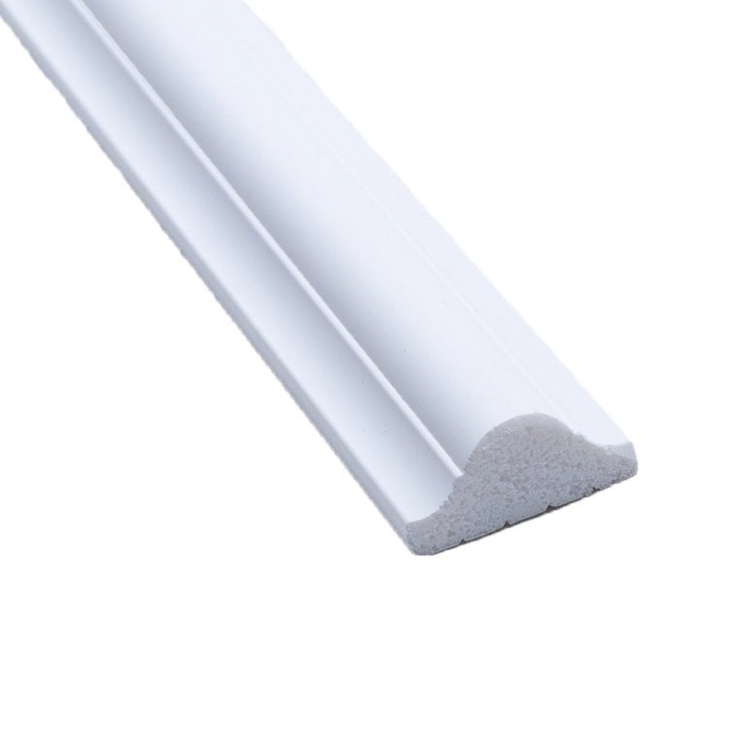 Kit Com 10 Barras Rodameio De Poliestireno 2,6cmx12mm Liso 24m Branco
