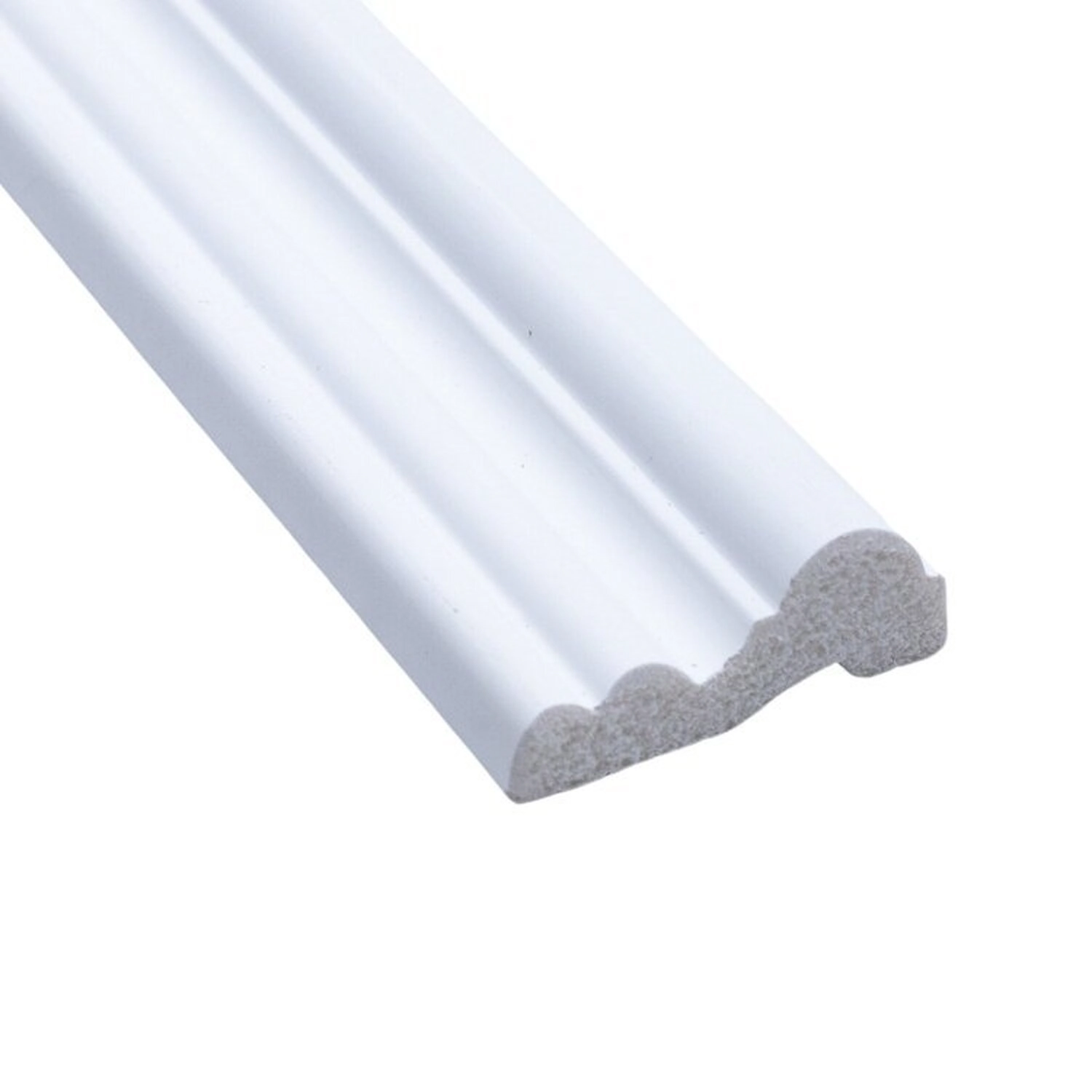 Kit Com 5 Barras Rodameio De Poliestireno 4,5cmx17mm Liso 12m Branco