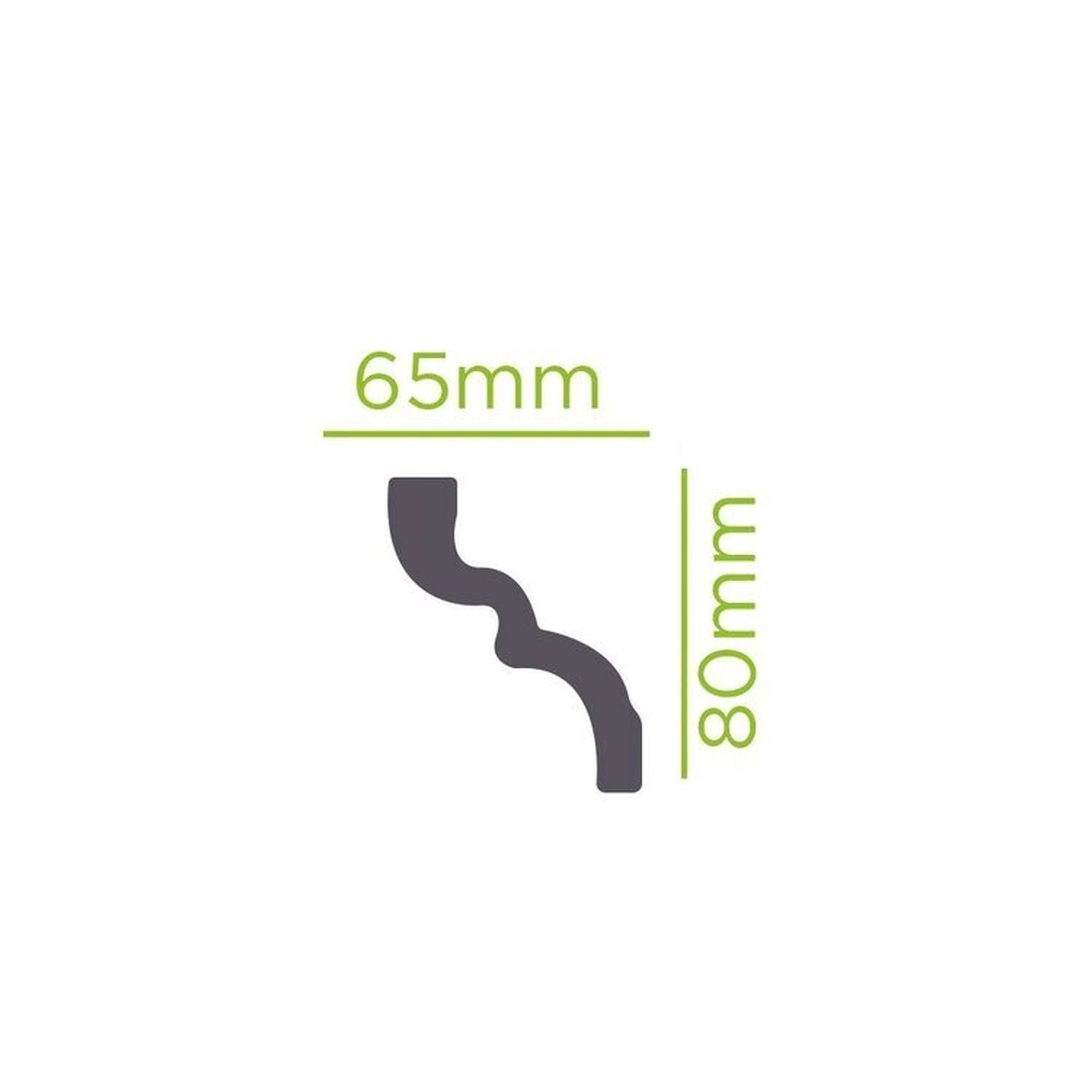 Kit Com 15 Barras Rodateto De Poliestireno 8cmx65mm Liso 30m Branco