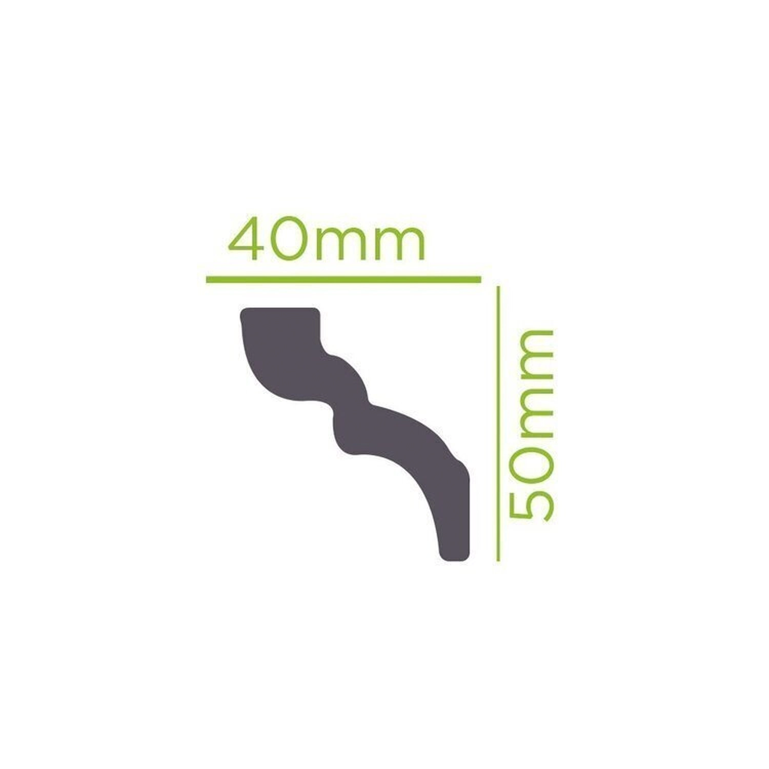 Kit Com 20 Barras Rodateto De Poliestireno 5cmx40mm Liso 40m Branco