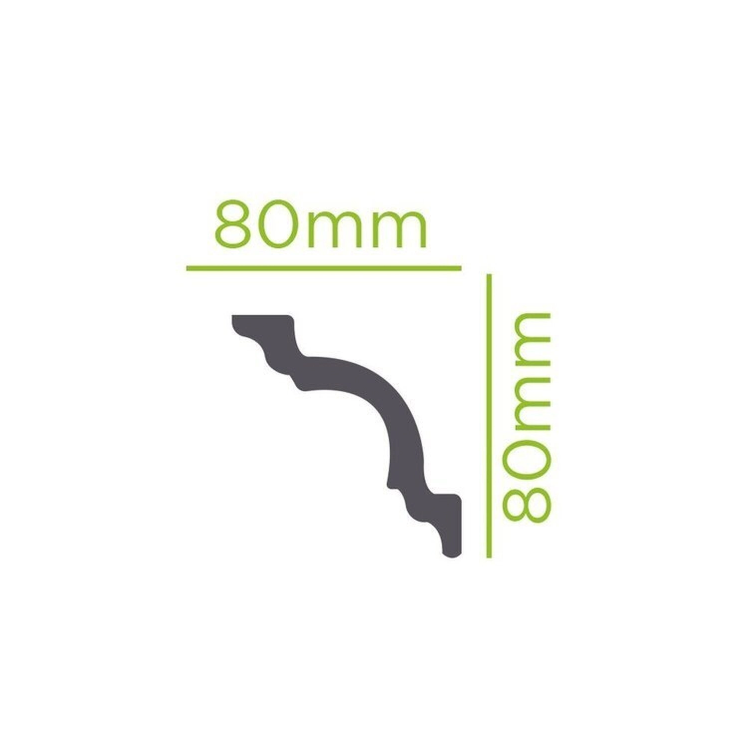 Kit Com 10 Barras Rodateto De Poliestireno 8cmx80mm Liso 20m Branco