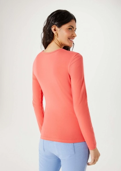 Blusa Basica Ml Fem Hering Salmao 02qyry2en/xxg