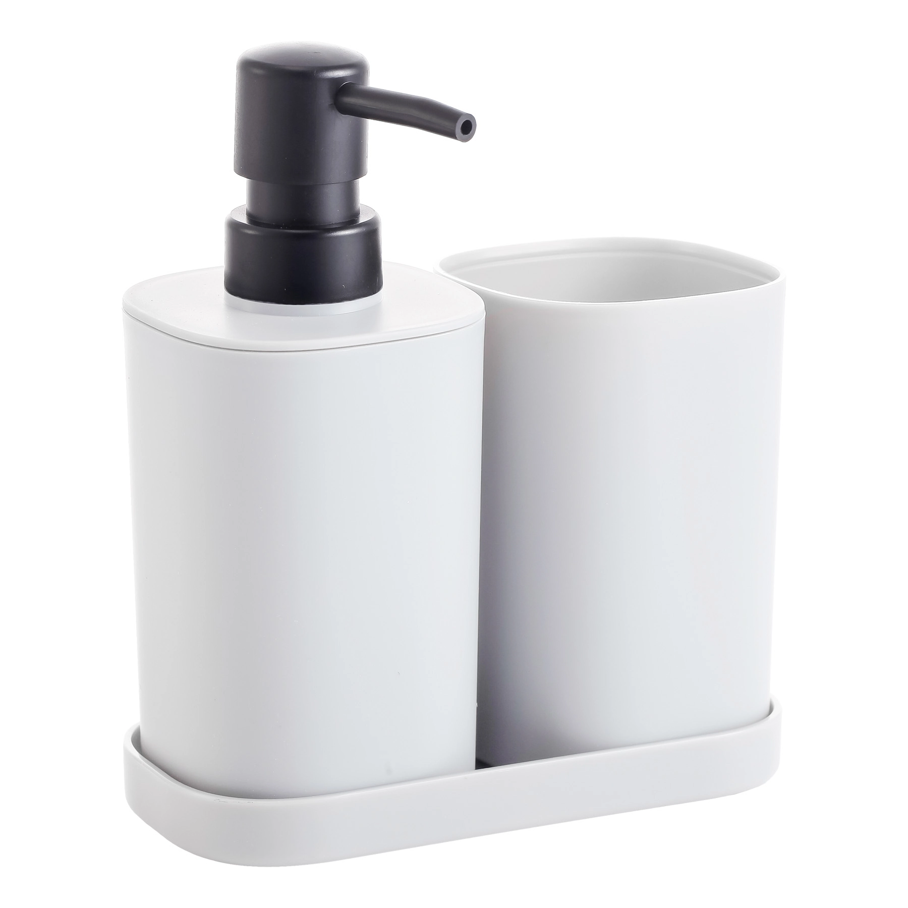 Kit Acessórios de Bancada para Banheiro 3 Peças Plástico Branco Mood DBD Goedert