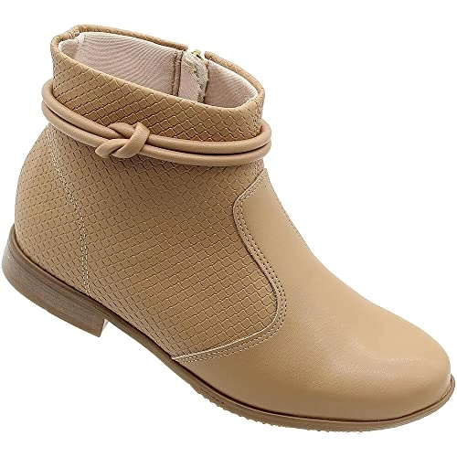 Bota Beira Rio Estilo Fashion Napa Berlim Piton Salto Baixo,tan, 34