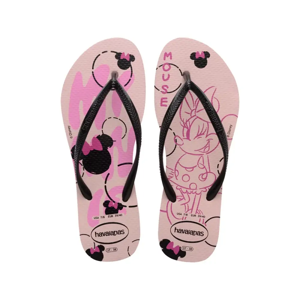 Chinelo Havaiana Slim Disney 39/0 Rosa Peonia