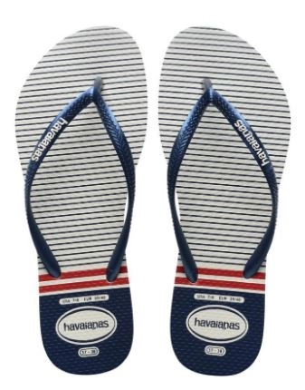 Sandálias Havaianas Slim Natural Marinho Vermelho 39 40