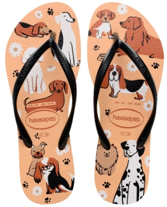 Sandalia Havaianas Slim Pets Dourado/pto/brc 35/36 1p