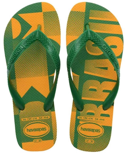 Chinelo Top Vai Brasil Amarelo Pop 43 44 44164 Havaianas