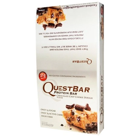 Quest Protein Bars Chocolate Chip Cookie Dough 2.1 Oz Pack Of 12