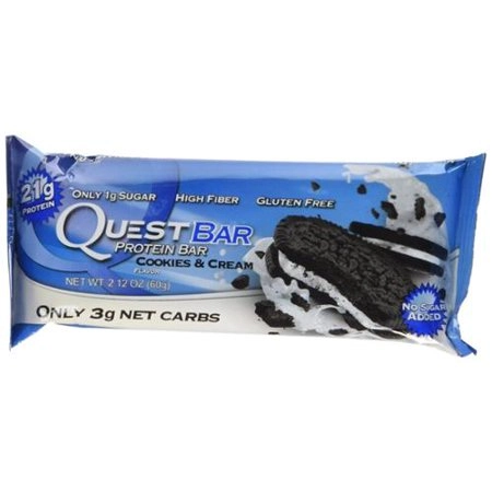 Quest Nutrition Protein Bar, Cookies Cream, 20g Protein, 2.1oz Bar, 12 Count