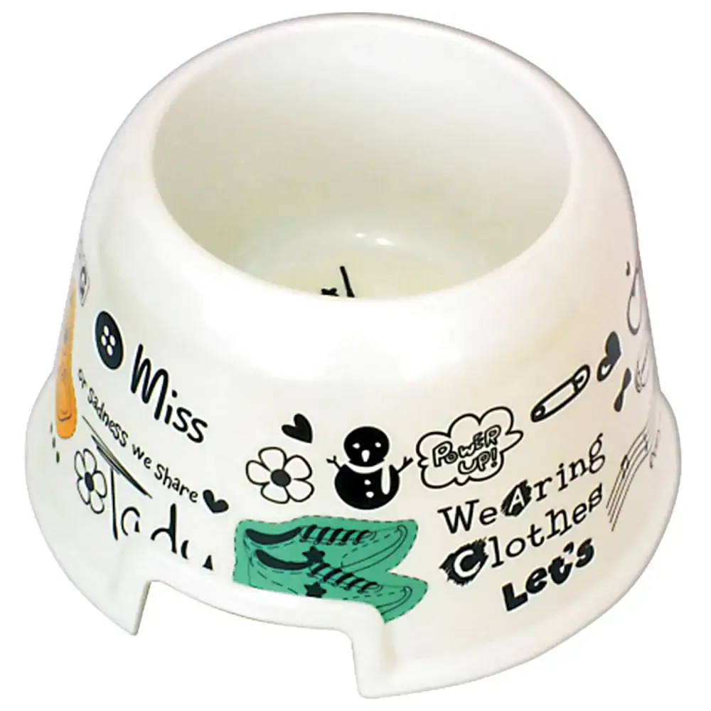 Comedouro Jambo Para Cães Happy Alto Branco