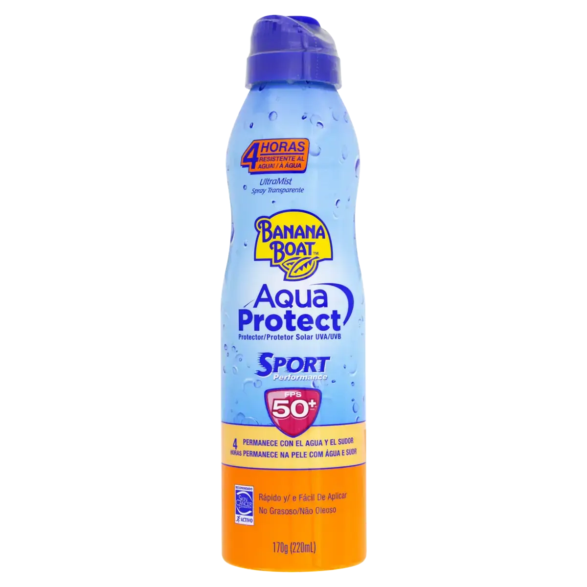 Protetor Solar Aqua Protect Spray Fps 50 Banana Boat Sport Performance Frasco 220ml