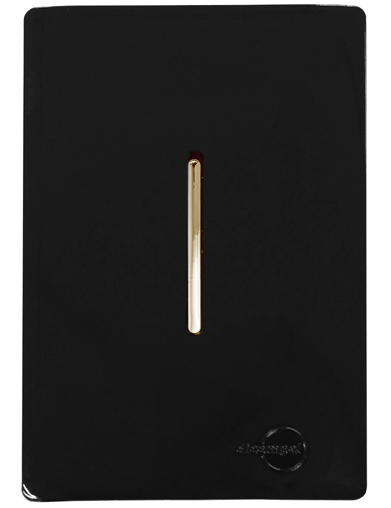 Cj Interruptor Simples Vertical Com Suporte 4x2 - Dicompel Novara Preto Brilhante Gold
