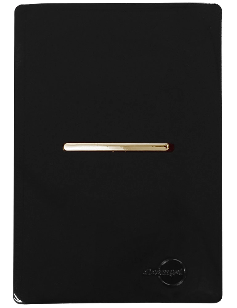 Cj Interruptor Simples Horizontal Com Suporte 4x2 - Dicompel Novara Preto Brilhante Gold